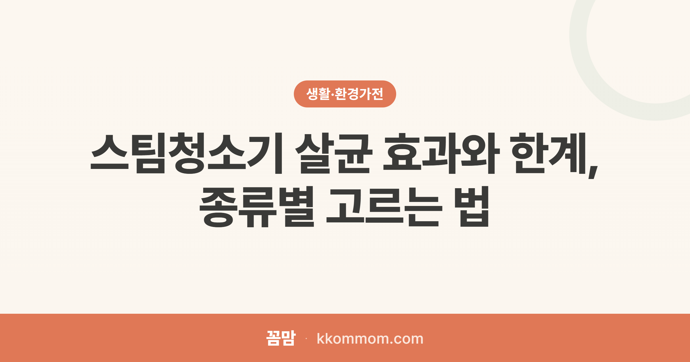 스팀청소기 살균, 정말 되는지 따져봤다